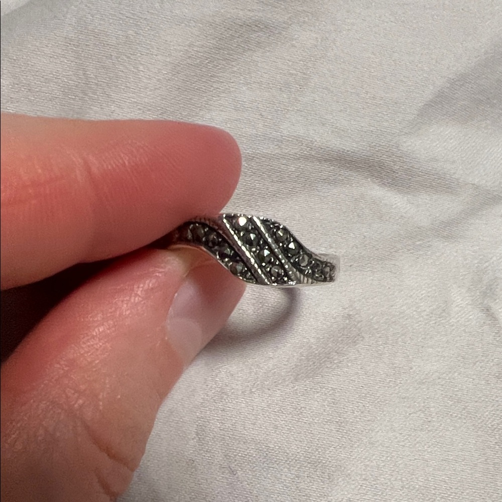 Vintage Sterling Silver 925 Marcasite Ring